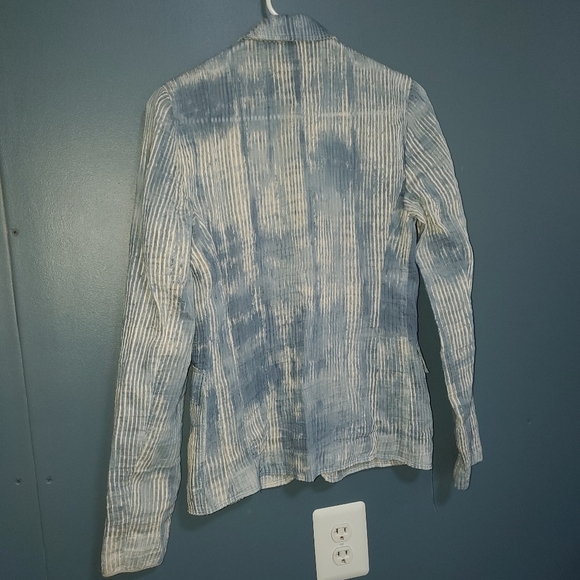 Distressed blue blazer jacket NEW Size 4 - Picture 6 of 8